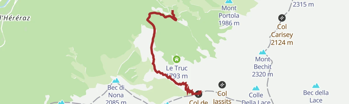 Route map: Punta Liet